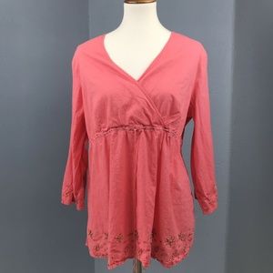 Announcements Maternity Coral Orange Tie Behind Be